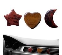 Bonitos clips de ventilación de coche | 3 clips de para salida de coche, adorno decorativo, accesorios interiores de automóviles, luna y estrella en forma de corazón para suministro de salida