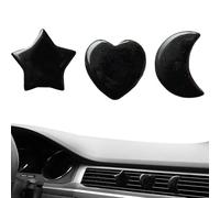Bonitos clips de ventilación de coche, 3 clips de ventilación de cristal, adorno en forma de corazón y estrella de luna, decoración de salida de aire de vehículo para hombres y mujeres, decoración