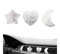 Bonitos clips de ventilación de coche, 3 unidades, decoración de salida de coche de | Accesorios interiores de automóvil en forma de estrella de luna, corazón, de estético para