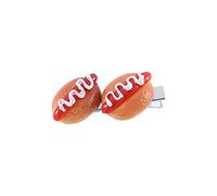 Bonitos clips laterales para el pelo con forma de tarta de huevo, pinzas laterales de pico de pato, imitación de alimentos, pizza, croissant (E)