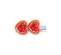 Bonitos clips laterales para el pelo con forma de tarta de huevo, pinzas laterales de pico de pato, pinzas de imitación de alimentos, pizza, croissant (B)