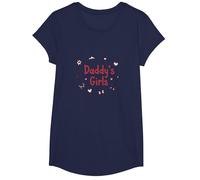 Bonitos Corazones de Princesa con Forma de Mariposa, Regalo para papás y niñas Camiseta, Niñas, Azul Marino, Pequeña