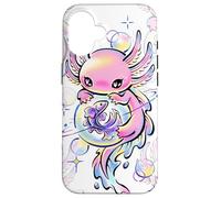 Bonitos Cristales mágicos morados de ajolote Kawaii Carcasa para iPhone 16