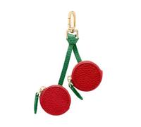 Bonitos dijes para bolsa, diseño de fresa y frutas, llavero pequeño de cuero, monedero para decoración de mochila, monedero de fresa, regalos para niñas y mujeres, cereza, Talla única