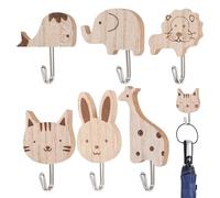 Bonitos ganchos para pared, ganchos con forma de animal - Percha autoadhesiva para ropa, toallero de dibujos animados para bolso, joyería, bata, sombrero, llaves, mochila, guardería, hogar, baño