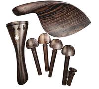 Bonitos kits de piezas de violín, clavijas de violín de madera de wengué, pieza trasera de barbilla accesorios violín (Color : Violin parts)
