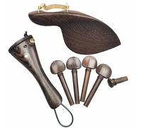 Bonitos kits de piezas de violín, clavijas de violín de madera de wengué, pieza trasera de barbilla piezas y accesorios violín (Color : Violin parts 1)