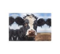 Bonitos manteles individuales de vaca de 12 x 18 pulgadas, tapetes antideslizantes para fiestas y reuniones en la cocina del hogar, juego de 6 piezas