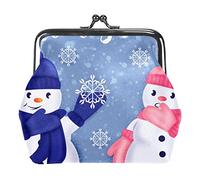 Bonitos muñecos de Nieve navideños Let It Snow Monedero Kiss Lock Change Monedero Vintage Trinkets Pouch