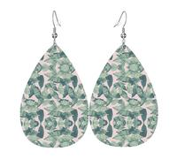 Bonitos pendientes de cuero con forma de lágrima con diseño de hojas de palmera, textura ligera de lujo, adecuados para el uso diario, aretes de fiesta y cita