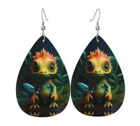Bonitos pendientes de piel de dinosaurio, aretes de estilo europeo y americano para mujeres jóvenes, regalos de cumpleaños/regalos del día de San Valentín