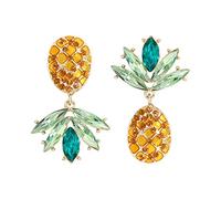 Bonitos pendientes de piña con de frutas, pendientes de tuerca para mujer, joyería de oreja de estilo a mano (Yellow, One Size)