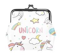 Bonitos Unicornios con Pegatinas de Elementos mágicos, Monedero, Monedero, Bolsa de Cambio, Regalos para Mujeres, niños y niñas, Llavero