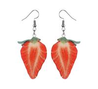 Bonitos y caprichosos pendientes de fruta: la declaración definitiva para cualquier amante de la fruta, añade alegría a tu colección de accesorios Kjw62, 7x3cm, Acrílico