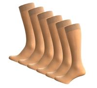 Bonjour - 6 pares de calcetines para mujer hasta la rodilla para pantalones de microfibra de nailon opaco, calcetines para pantalones transpirables con parte superior cómoda, talla única,