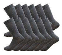 Bonjour - Calcetines para niños y niñas - Regreso a la escuela, 12 pares de calcetines de algodón transpirables para uniforme escolar - Tallas 3-13 años, gris, 10-13 años