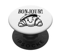 Bonjour Croissant - Lindo Croissant París Francia Amante PopSockets PopGrip Adhesivo