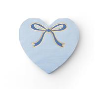 Bonjour Fete Servilletas de papel desechables en forma de corazón con lazo en forma de corazón con detalle de lazo de lámina dorada, suministros de fiesta de primera calidad, decoración para el día de