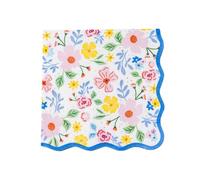 Bonjour Fete Servilletas de papel grandes multicolor elegantes y florales | Servilletas desechables de 3 capas con lámina dorada | Suministros de primera calidad | Fiesta de té, baby shower