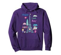 Bonjour I Love Paris! Francia Torre Eiffel regalo Sudadera con Capucha