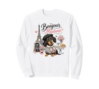Bonjour Madame Dachshund Paris Café Amante de los Perros Sudadera