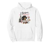 Bonjour Madame Dachshund Paris Café Amante de los Perros Sudadera con Capucha