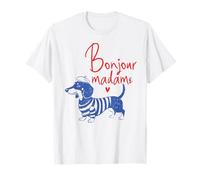Bonjour Madame Dachshund Perro francés Wiener Doxie Lover Camiseta