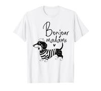 Bonjour Madame Dachshund Perro francés Wiener Doxie Lover Camiseta