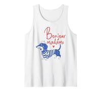 Bonjour Madame Dachshund Perro francés Wiener Doxie Lover Camiseta sin Mangas
