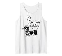 Bonjour Madame Dachshund Perro francés Wiener Doxie Lover Camiseta sin Mangas