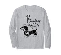 Bonjour Madame Dachshund Perro francés Wiener Doxie Lover Manga Larga
