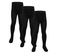 Bonjour - Medias escolares de bambú lisas para niñas, paquete de 3 medias de bambú, colores negro, gris y azul marino, adecuadas para uniforme escolar o uso casual, súper suaves y transpirables