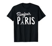 Bonjour Paris French La France Tour Torre Eiffel Francesa Camiseta
