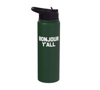 Bonjour Y'all - Divertido refrán fresco París Francia Lindo francés Stainless Steel Insulated Water Bottle