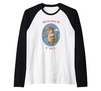 Bonjour Y'all Funny France Cocodrilo Camiseta Manga Raglan