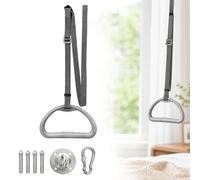 BONJUME Incorporador para Cama de Techo, Ayuda para Levantar de la Cama Soportar hasta 150 kg Trapecio para Ancianos y Discapacitados, Asa de Triángulo con Correa Ajustable para Cuidado en el Hogar