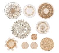 BONJUME Juego De 10 Piezas De Decoración De Cestas De Pared Bohemias, Juego De Cestas De Pared Tejidas, Decoración De Cesta De Pared De Macramé Para Decoración De Pared, Sala De Estar, Granja