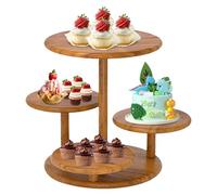 BONJUME Soporte Para Tartas De 4 Niveles Para 50 Cupcakes, Soporte Para Tartas De Madera Posavasos De Madera Para DecoracióN Del Hogar Para Tartas Y Soporte Para Pretzels Para Navidad Boda CumpleañOs