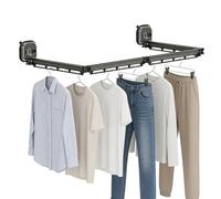 BONJUME Tendedero Plegable Pared con Ventosas, Tendedero Plegable con Doble Ventosa para Autocaravana Y Camper Soporte para Ropa Sin Taladros, Ahorra Espacio para Baño Balcón Interior Exterior