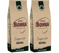 Bonka cafe en grano tostado natural superior, Ideal para maquina de cafe Espresso - 1 paquete x 1 kg (Paquete de 2)