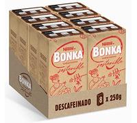 Bonka Café Molido Descafeinado Pack 8x250 g | Café molido descafeinado sin cafeína, ideal para consumo diario manteniendo el sabor del café