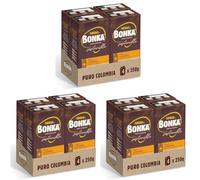Bonka Café Molido Puro Colombia 250 g - 4 paquetes (Paquete de 3)