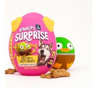 Bonkers Surprise - Golosinas crujientes de pollo para perros con juguete sorpresa para perros, 100 g