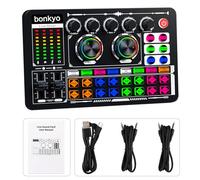 Bonkyo Tarjeta de sonido F999 - Mezclador de audio USB para juegos, transmisión, podcasting y canto - Compatible con iOS, Windows y Android - Sonido envolvente 5.1