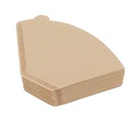 BONKZEBU 100 Uds. Filtro de café de 2 a 4 Tazas en Forma de Ventilador Fibra Natural sin Blanquear Filtro Fino de Sabor Superior para Productos de café Manuales