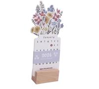 BONKZEBU 2026 Mini Calendario de Escritorio Floral Decorativo de Pie Accesorios de Escritorio para el Hogar de Oficina para Regalo Haya, Papel