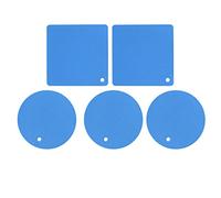 BONKZEBU 5 Salvamanteles de Silicona Resistentes Al Calor, Antideslizantes, Cuadrados, Redondos, Soporte para Platos Calientes para Ollas de Cocina, Escudo Protector, Fácil de Limpiar, 3 (Azul)