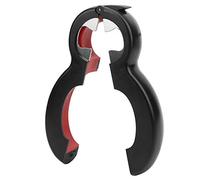 BONKZEBU Abrelatas de Acero Inoxidable 6 en 1 para una Apertura Eficiente con Ergonómico para Trabajos en el Hogar y la Cocina, Apto para Niños y Ancianos, ABS + TPR, Negro Rojo, 2 Piezas