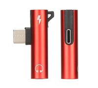 BONKZEBU Adaptador de USB C a 3,5 Mm de 2 Piezas, USB C Largo ABS a AudioJack para Tableta de Teléfono, Convierta a de 3,5 Mm para una Amplia Aplicación, Fácil de Transportar para Viajar (Rojo)