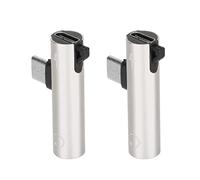 BONKZEBU Adaptador de USB C a 3,5 Mm de 2 Piezas, USB C Largo ABS a AudioJack para Tableta de Teléfono, Convierta a de 3,5 Mm para una Amplia Aplicación, Fácil de Transportar para Viajar (Plata)